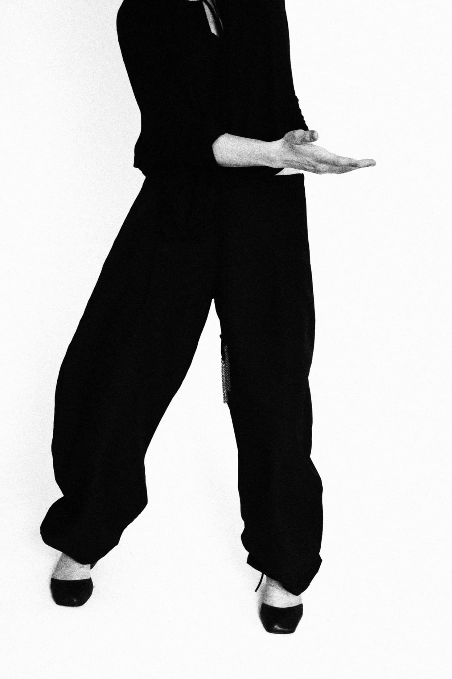 asymmetric black top with back detail